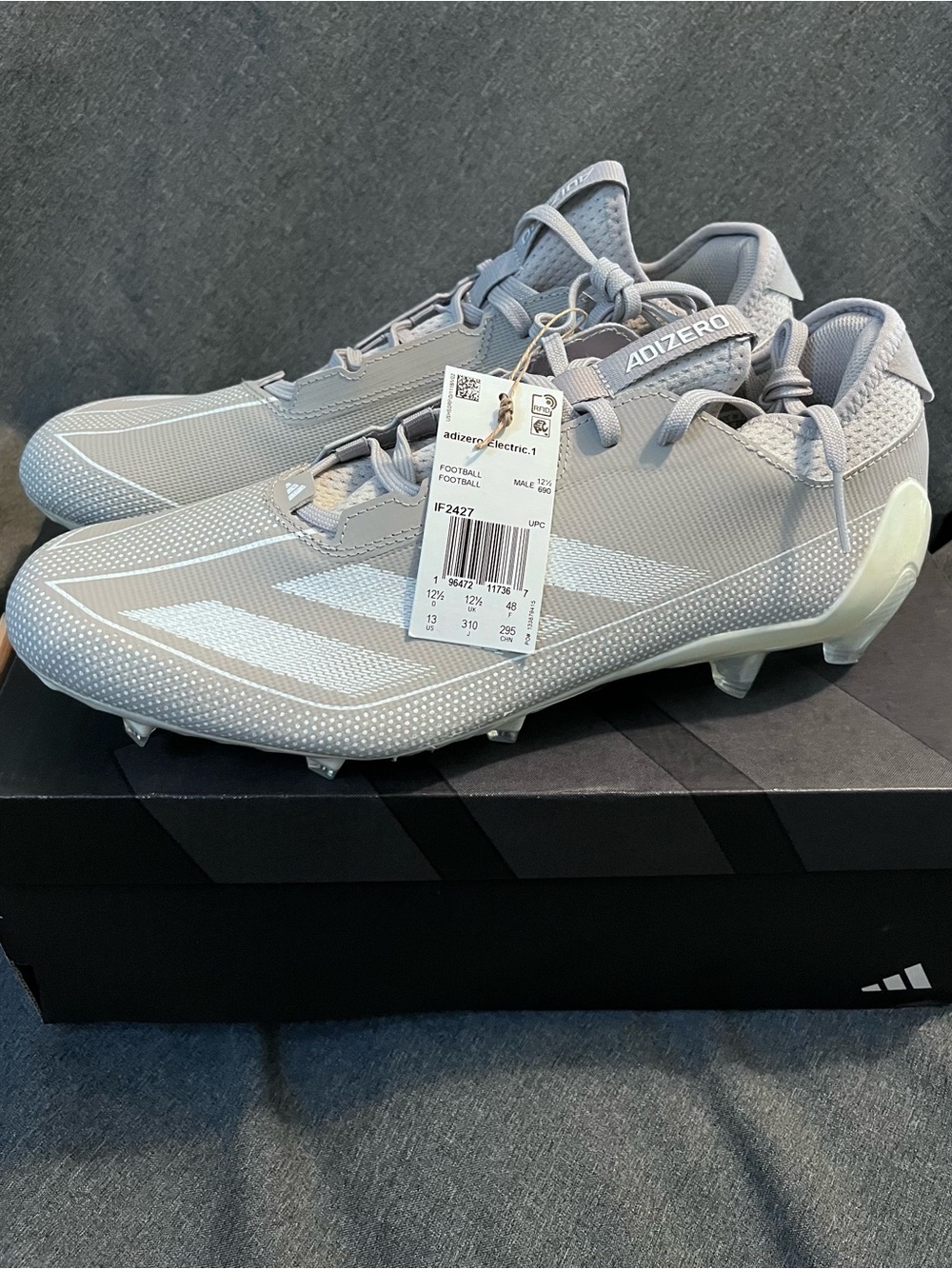 Adidas Adizero Electric 1 Football Cleats Men’s Size 13 Grey White IF2427